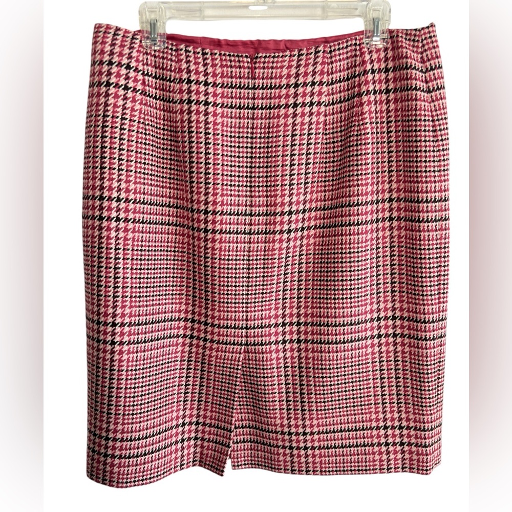 Talbots Women’s Size 14 Plaid Pink Pencil Skirt Wool Lined Classic Cottagecore - Picture 5 of 13
